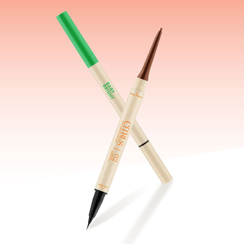 Baby Bright Citrus Micro Brow & Eyeliner 0.06g + 0.3ml #03 Deep Brown Mandarin