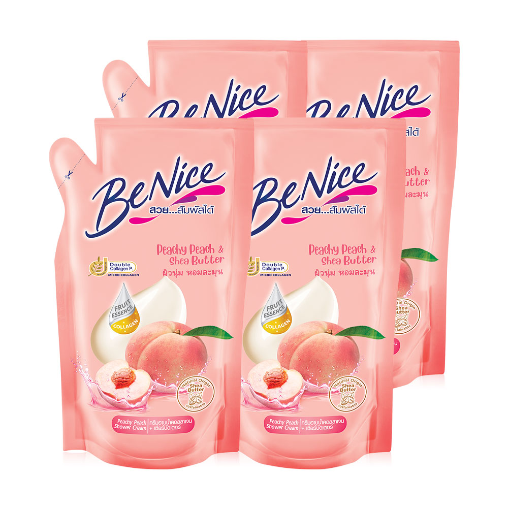BeNice Shea Butter Peachy Peach Shower Cream [400ml x 4pcs]