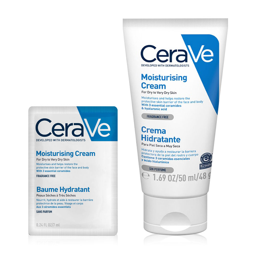 CeraVe Moisturising Cream [50ml x 2pcs] [Free! CeraVe Moisturising Cream [7ml x 5pcs]]