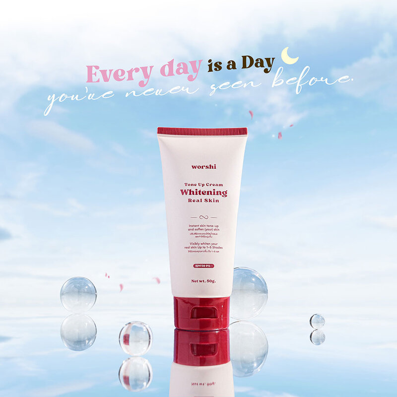 Worshi Tone UP Cream Whitening Real Skin SPF50 PA++ 65g #02 Waffle Honey