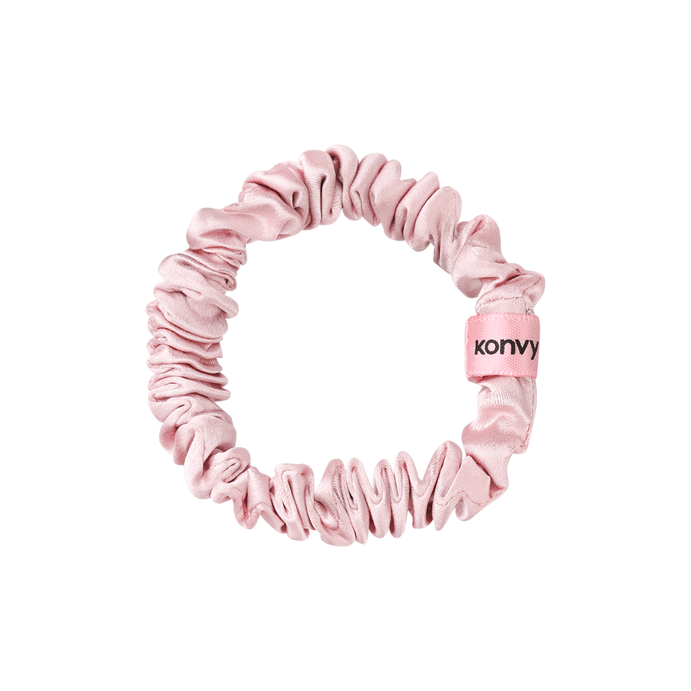 Konvy Silk Skinny Scrunchies #Pink