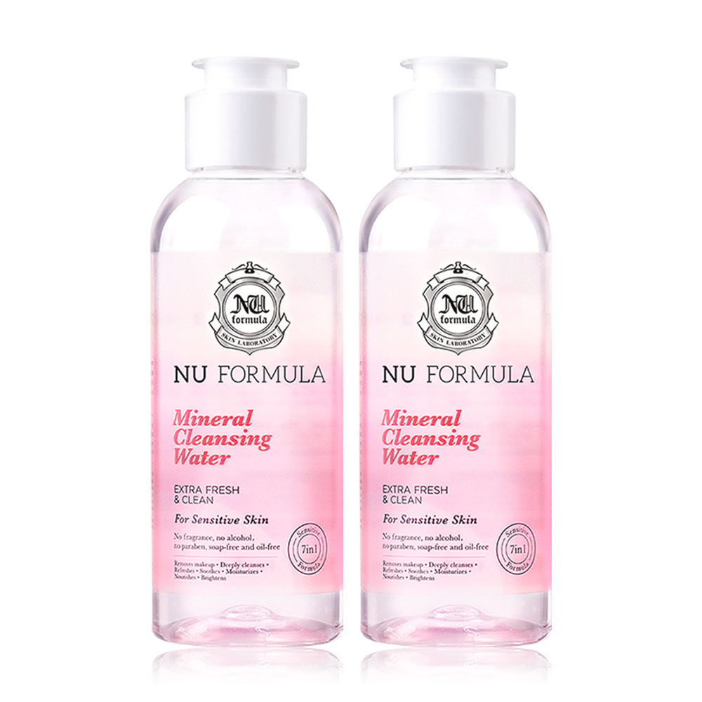 Nu Formula Mineral Cleansing Water For Sensitive Skin [100ml x 2pcs]. ( สินค้าหมดอายุ : 2026.02.09 ) 