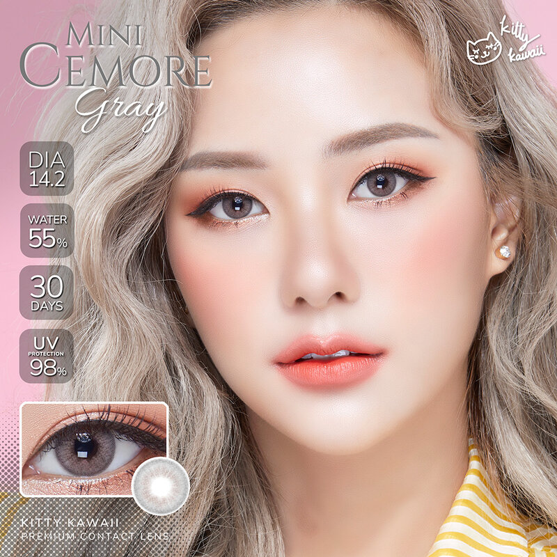Kitty Kawaii Plus Contact Lens Mini Cemore Gray [1 Pair] #-1.00