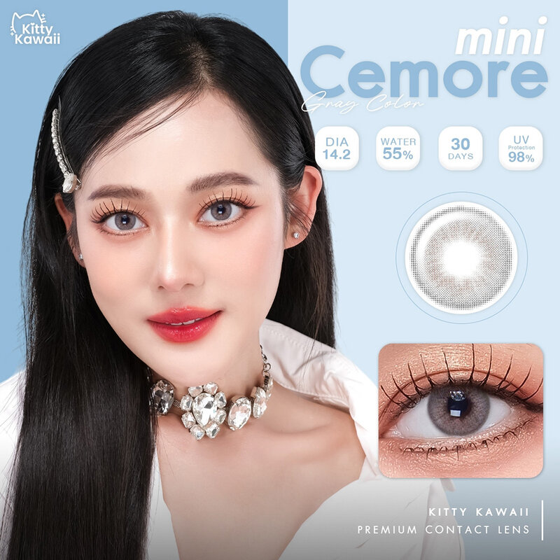 Kitty Kawaii Plus Contact Lens Mini Cemore Gray [1 Pair] #-1.00