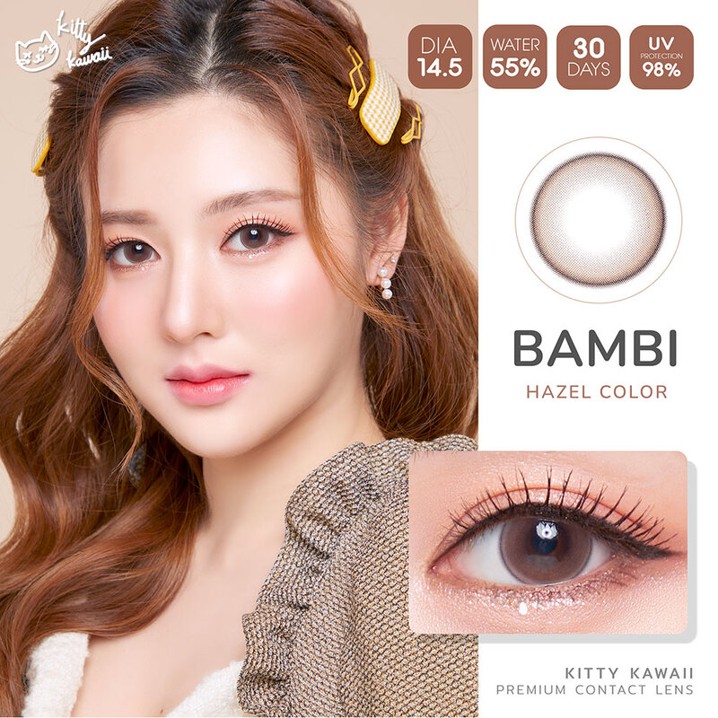 Kitty Kawaii Plus Contact Lens Bambi Hazel [1 Pair] #-2.50