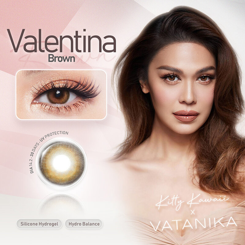 Kitty Kawaii Plus Contact Lens Vatanika Valentina Brown [1 Pair] #-1.50