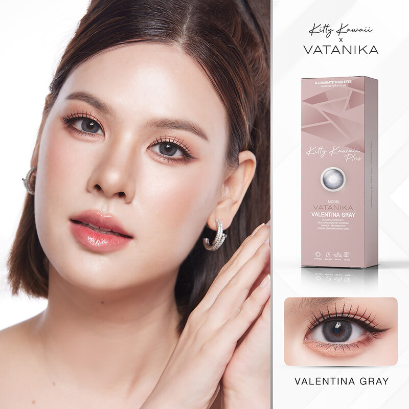 Kitty Kawaii Plus Contact Lens Vatanika Valentina Gray [1 Pair] #-3.75