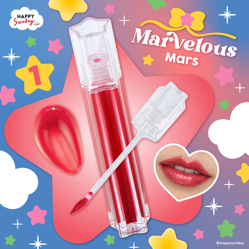 HAPPY SUNDAY Glassy Wow Lip Tint 3.5g #1 Marvelous Mars