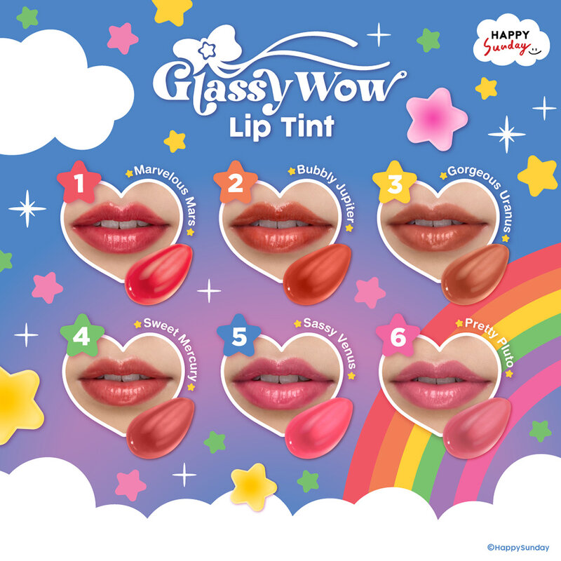 HAPPY SUNDAY Glassy Wow Lip Tint 3.5g #1 Marvelous Mars