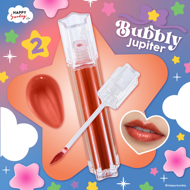 HAPPY SUNDAY Glassy Wow Lip Tint 3.5g #2 Bubbly Jupiter