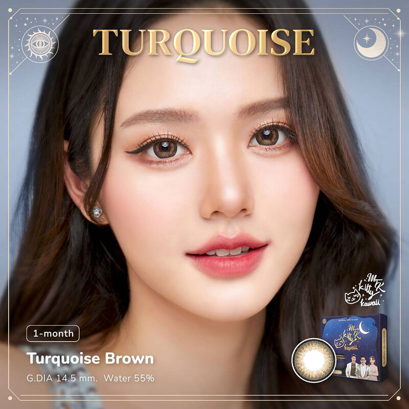 Kitty Kawaii Plus Contact Lens MTK TURQUOISE BROWN [1 Pair] #-8.00