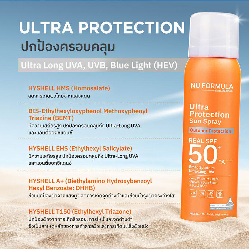 Nu Formula Ultra Protection Sun Spray Real SPF50+ PA++++ 100ml