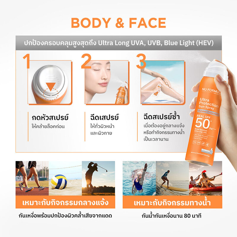 Nu Formula Ultra Protection Sun Spray Real SPF50+ PA++++ 100ml