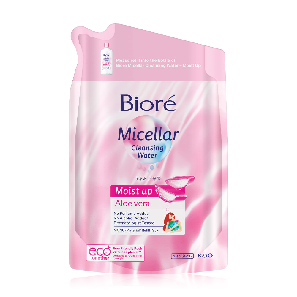 Biore Micellar Cleansing Water Moist Up Aloe Vera Refill 330ml