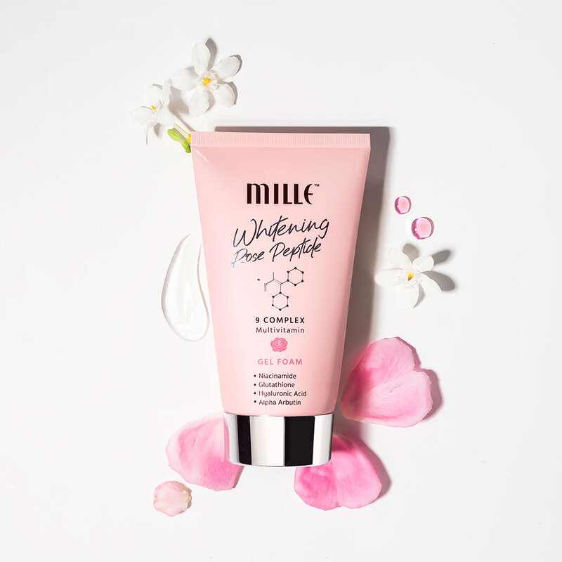 Mille Whitening Rose Peptide 9 Complex Gel Foam 100g