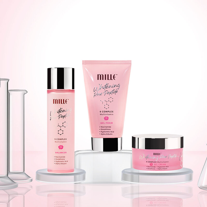 Mille Whitening Rose Peptide 9 Complex Gel Foam 100g