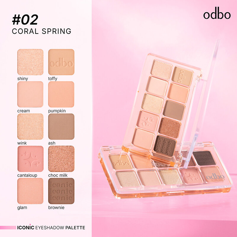 ODBO Iconic Eyeshadow Palette 7g #02 Coral Spring