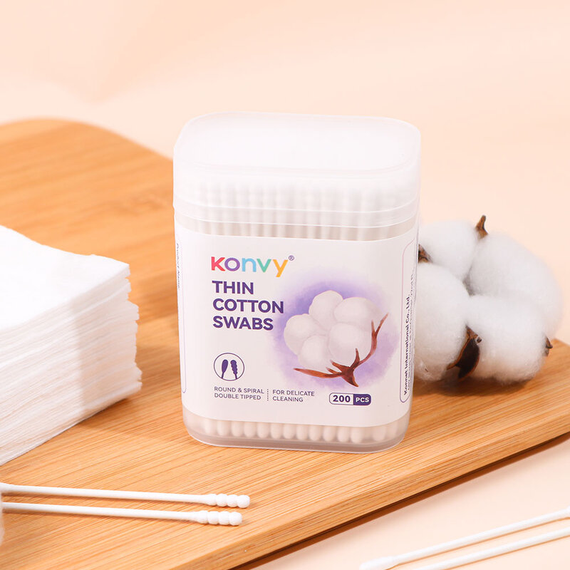 Konvy Cotton Swabs Thin 200pcs