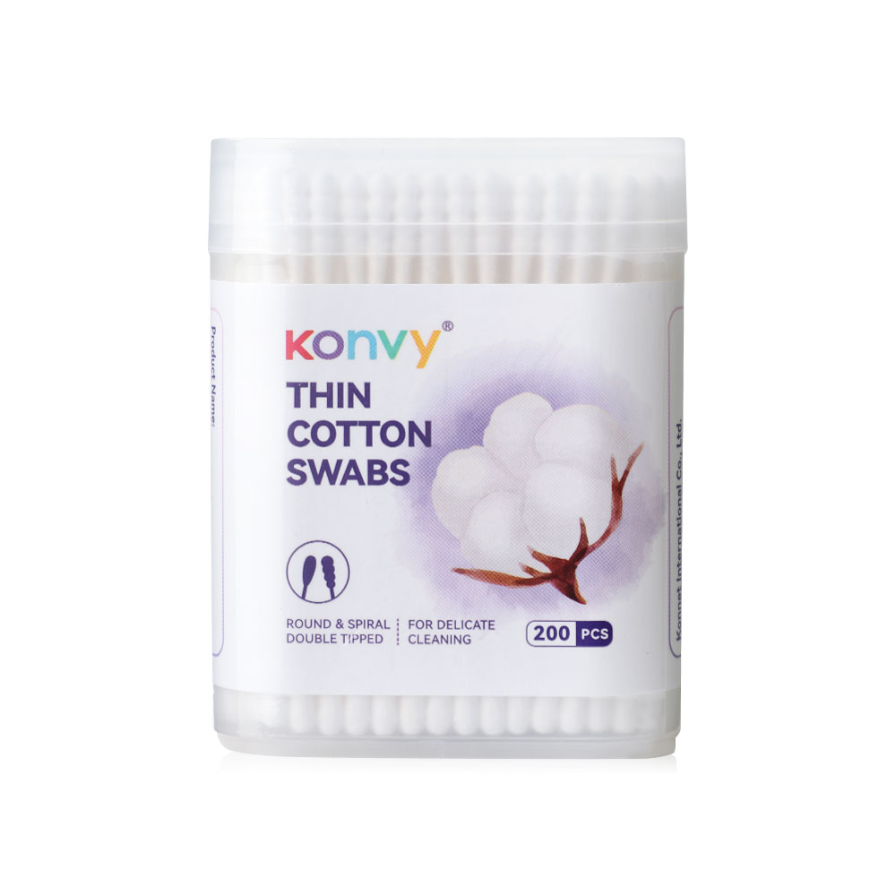 Konvy Cotton Swabs Thin 200pcs