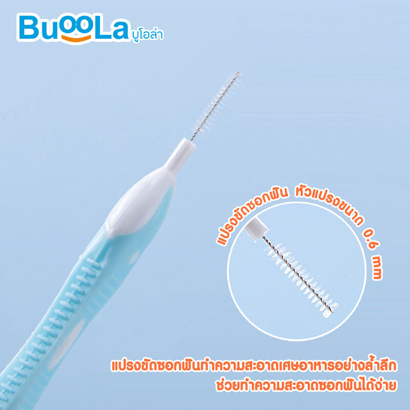 BuooLa Toothbrush For Braces With Dental Floss Stick #Blue