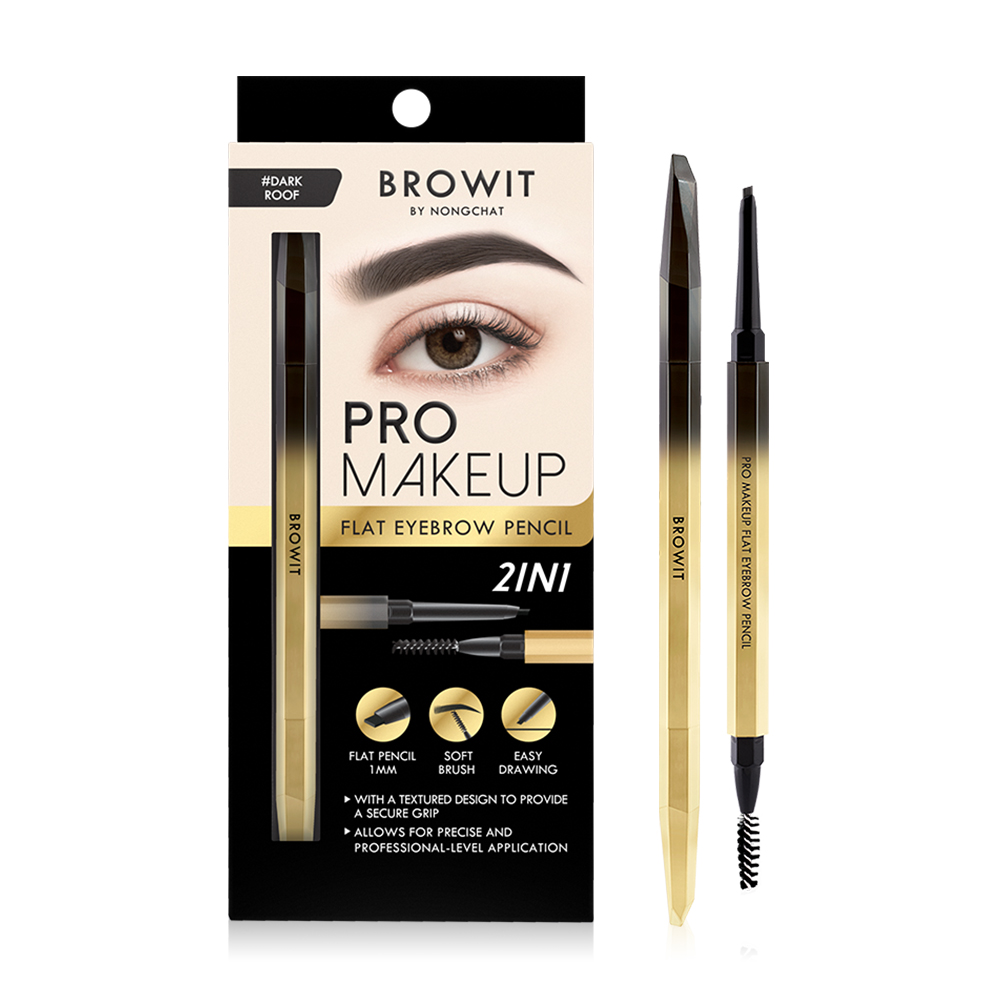 Browit Pro Makeup Flat Eyebrow Pencil 0.08g #Dark Roof