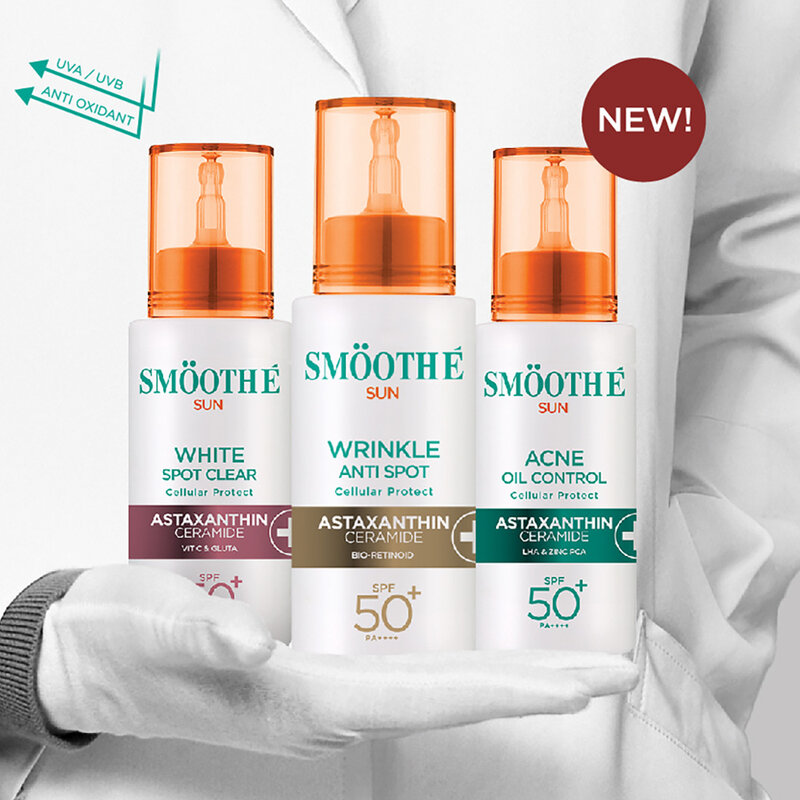 Smooth E Sun White Spot Clear Cellular Protect Astaxanthin Ceramide Vit C & Gluta SPF 50+ PA++++ 30g