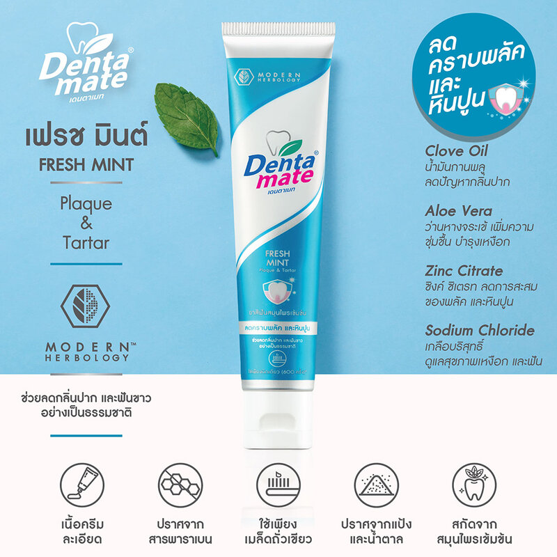 Dentamate Fresh Mint Herbal Extract Toothpaste 120g