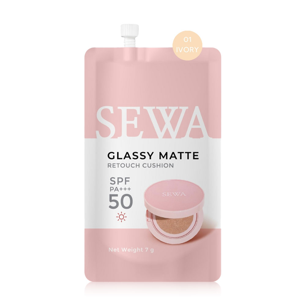 Sewa Glassy Matte Retouch Cushion 7g #01 Ivory