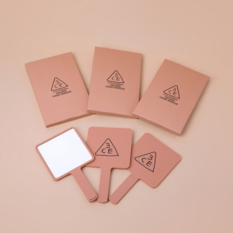 3CE Square Hand Mirror 1pc #Rose Beige