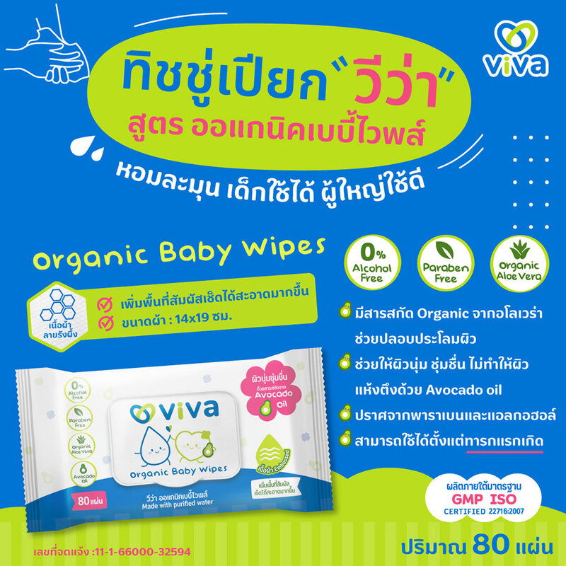 ViVa Organic Baby Wipes 80 Sheets
