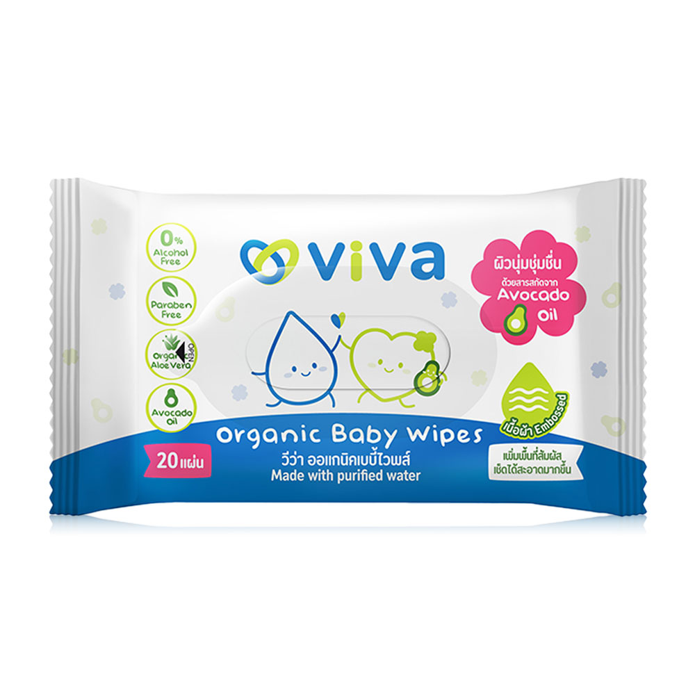 ViVa Organic Baby Wipes 20 Sheets
