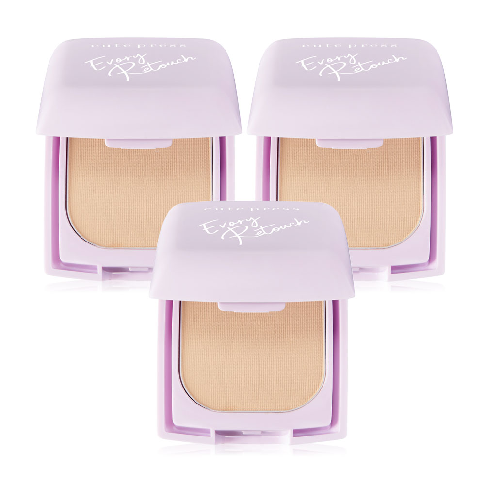 Cute Press Evory Retouch Oil Control Foundation Powder SPF30 PA+++ [5g x 3pcs] #N1