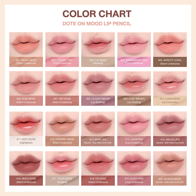 Heart Percent Dote On Mood Lip Pencil 0.8g #09 Cosy Brown
