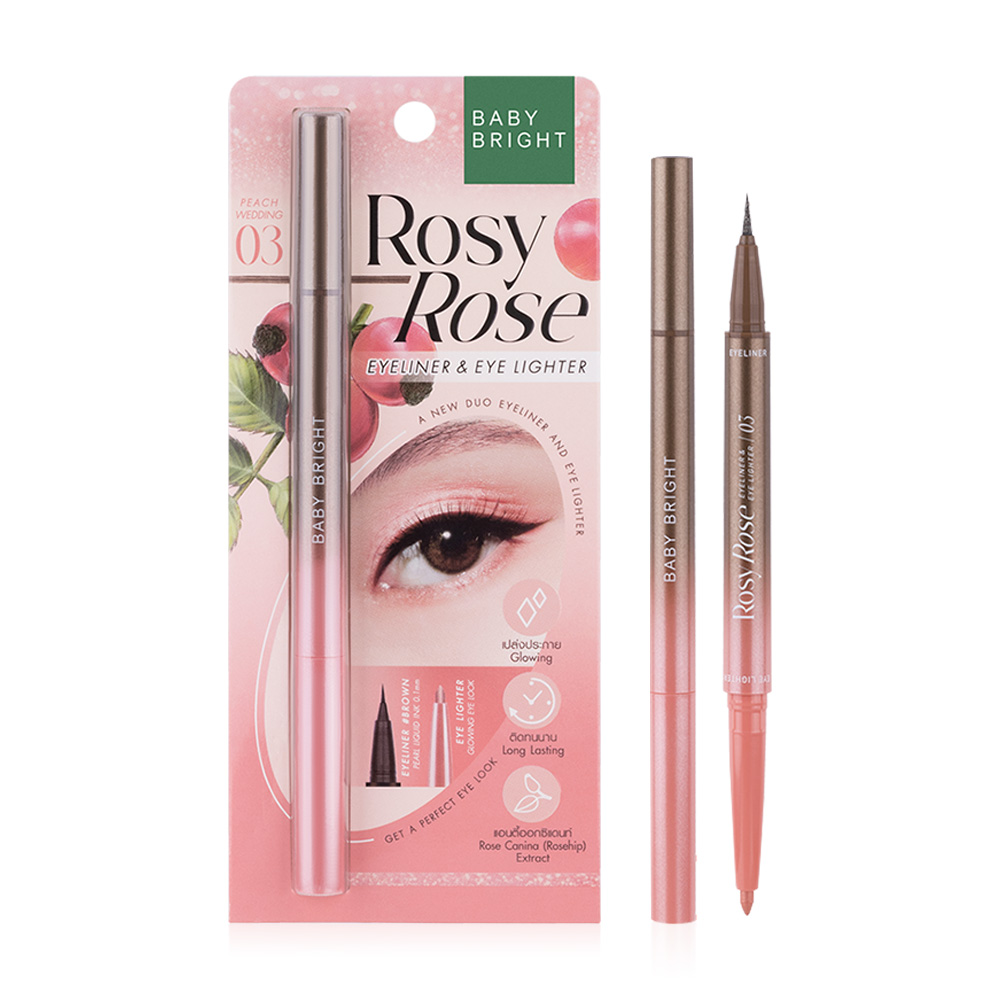 Baby Bright Rosy Rose Eyeliner And Eye Lighter 0.3ml + 0.2g #03 Peach Wedding