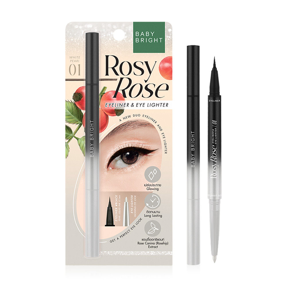 Baby Bright Rosy Rose Eyeliner And Eye Lighter 0.3ml + 0.2g #01 White Pearl