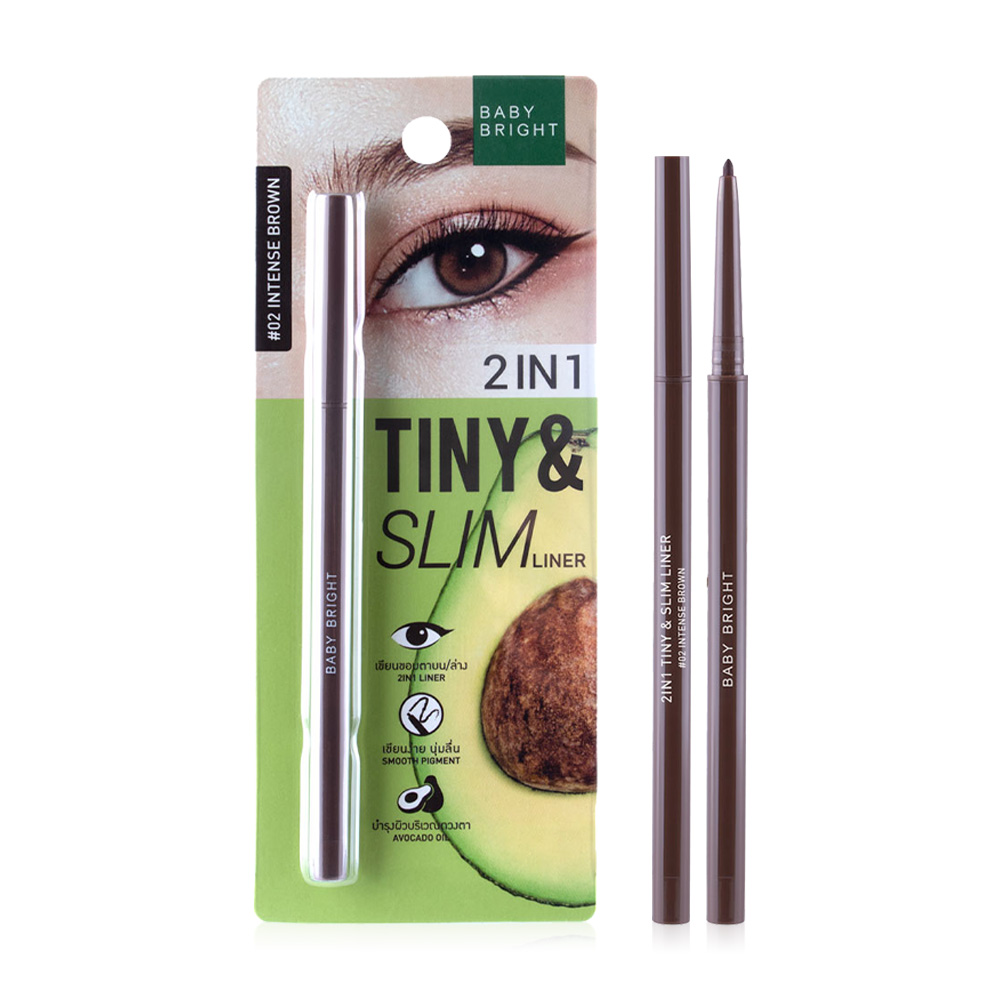 Baby Bright 2 in 1 Tiny & Slim Liner 0.1g #02 Intense Brown
