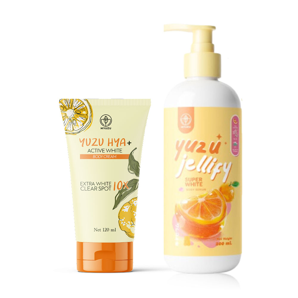 Myuzu Set 2 Item Yuzu Hya Active White Body Cream 120ml + Jellify Super White Body Serum 200ml