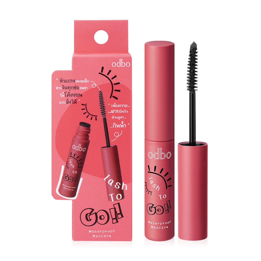 ODBO Lash To Go Waterproof Mascara 4g #01 Black ( สินค้าหมดอายุ : 2025.12.01 ) 