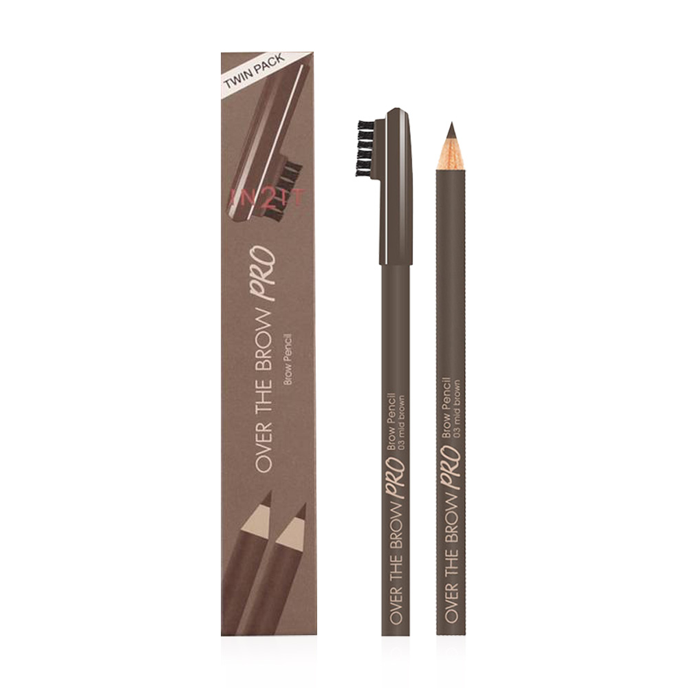 In2It Over The Brow Pro Brow Pencil [1.14g x 2pcs] #OBB03 Mid Brown
