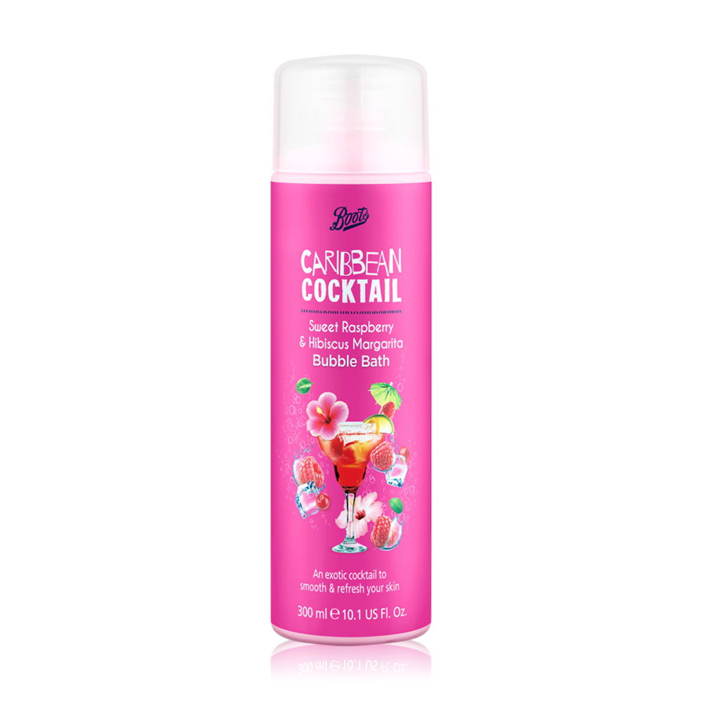 BOOTS Caribbean Cocktail Sweet Raspberry & Hibiscus Margarita Bubble Bath 300ml