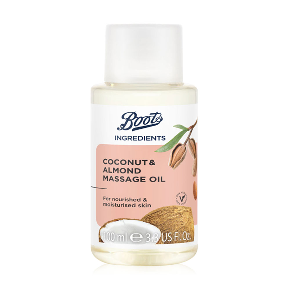BOOTS Ingredients Coconut & Almond Massage Oil 100ml