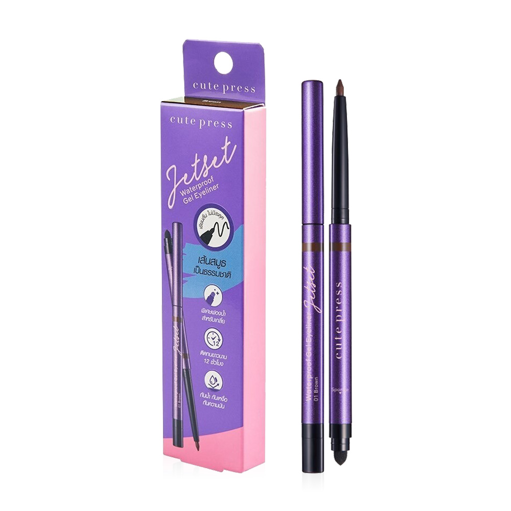 Cute Press Jet Set Waterproof Gel Eyeliner #01 Brown