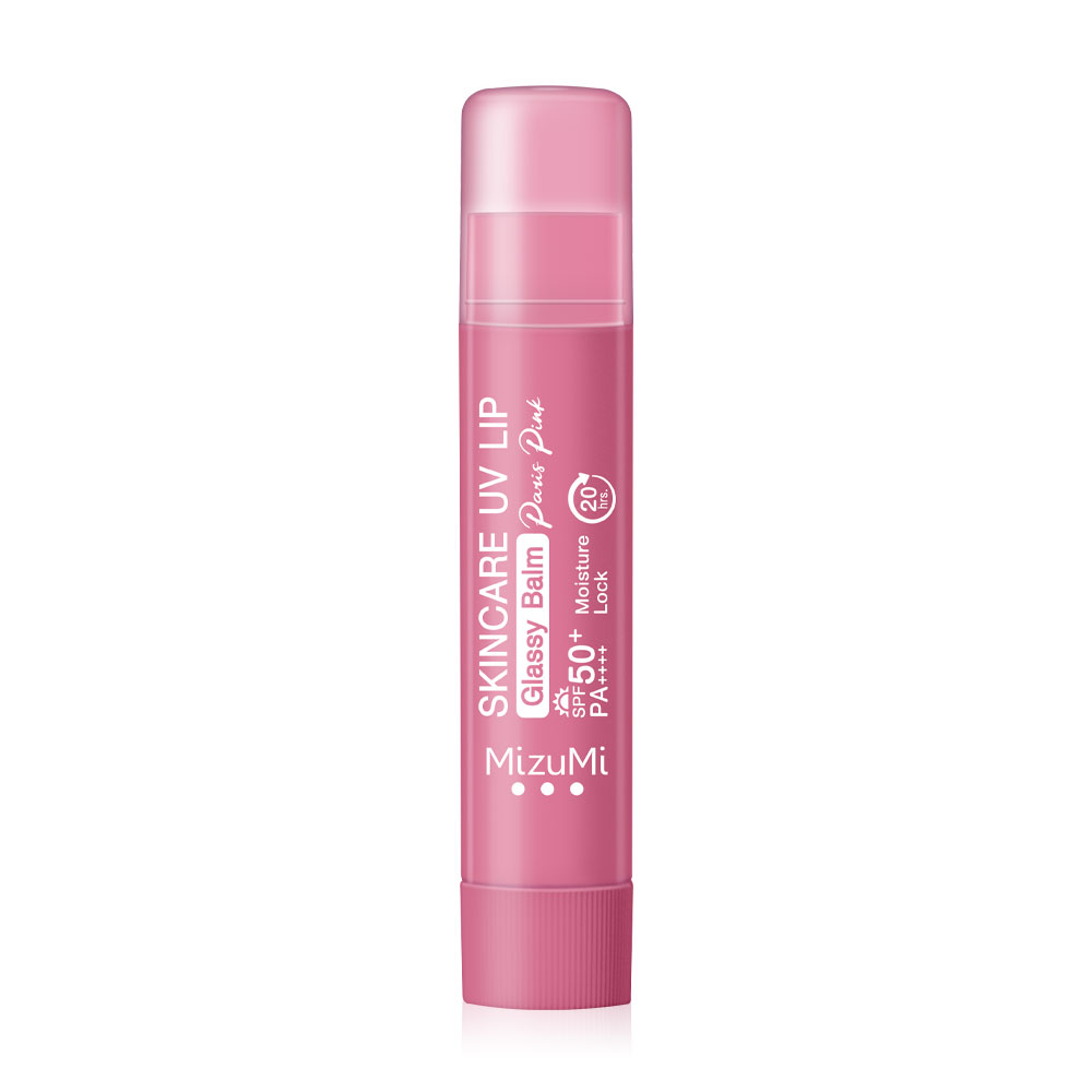 MizuMi Skincare UV Lip Glassy Balm 3.5g #Paris Pink