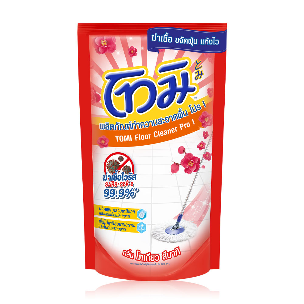 Tomi Floor Cleaner Refill Pouch 600ml #Red Tokyo Tsubaki