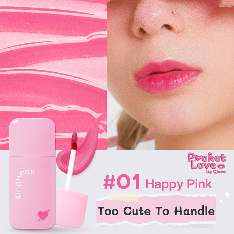Kindness Pocket Love Lip Glaze 4g #01 Happy Pink Too Cute To Handle