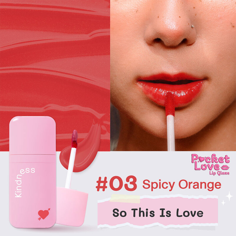 Kindness Pocket Love Lip Glaze 4g #03 Spicy Orange So This Is Love