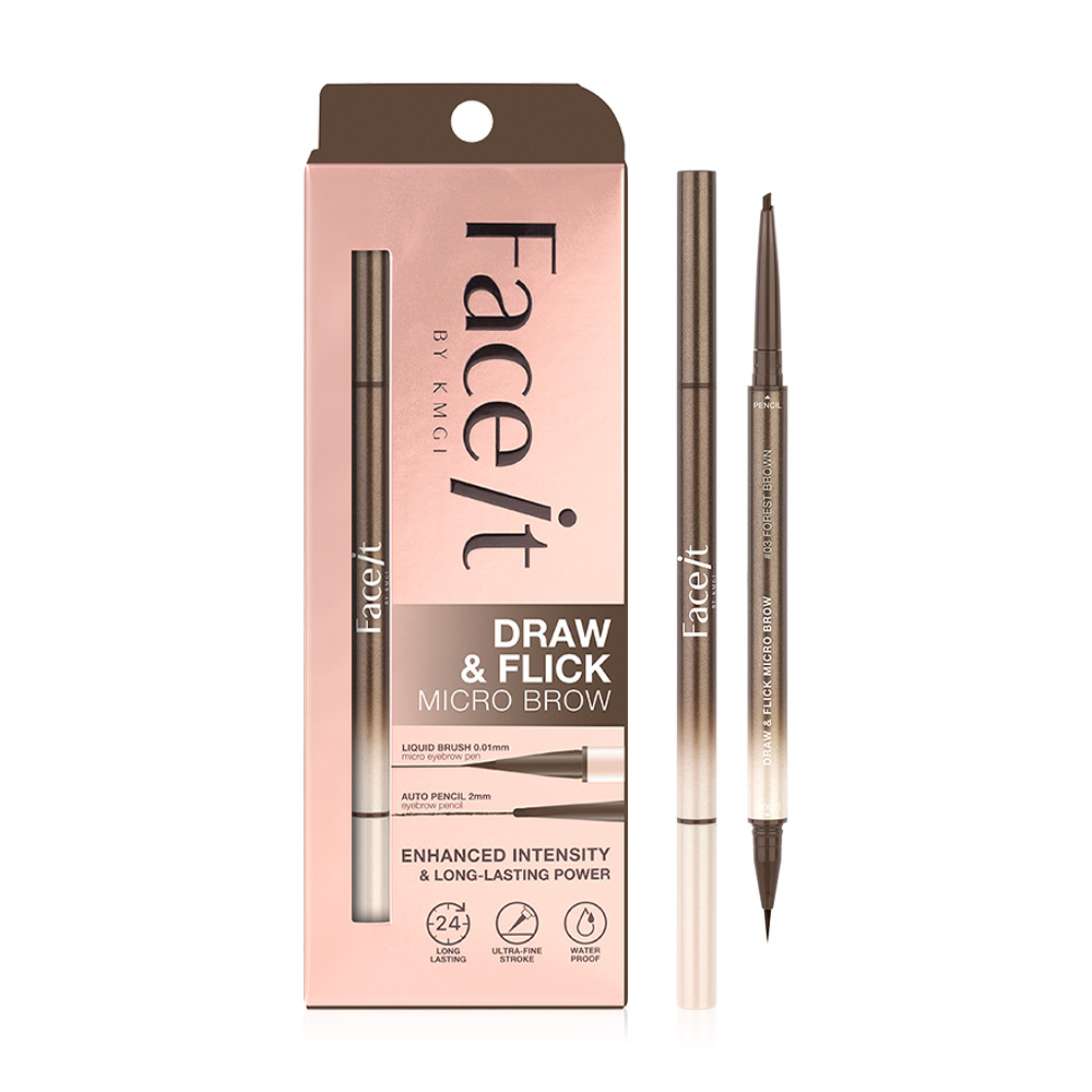 Beautilox Draw & Flick Micro Brow [0.07g + 0.28ml] #03 Forest Brown