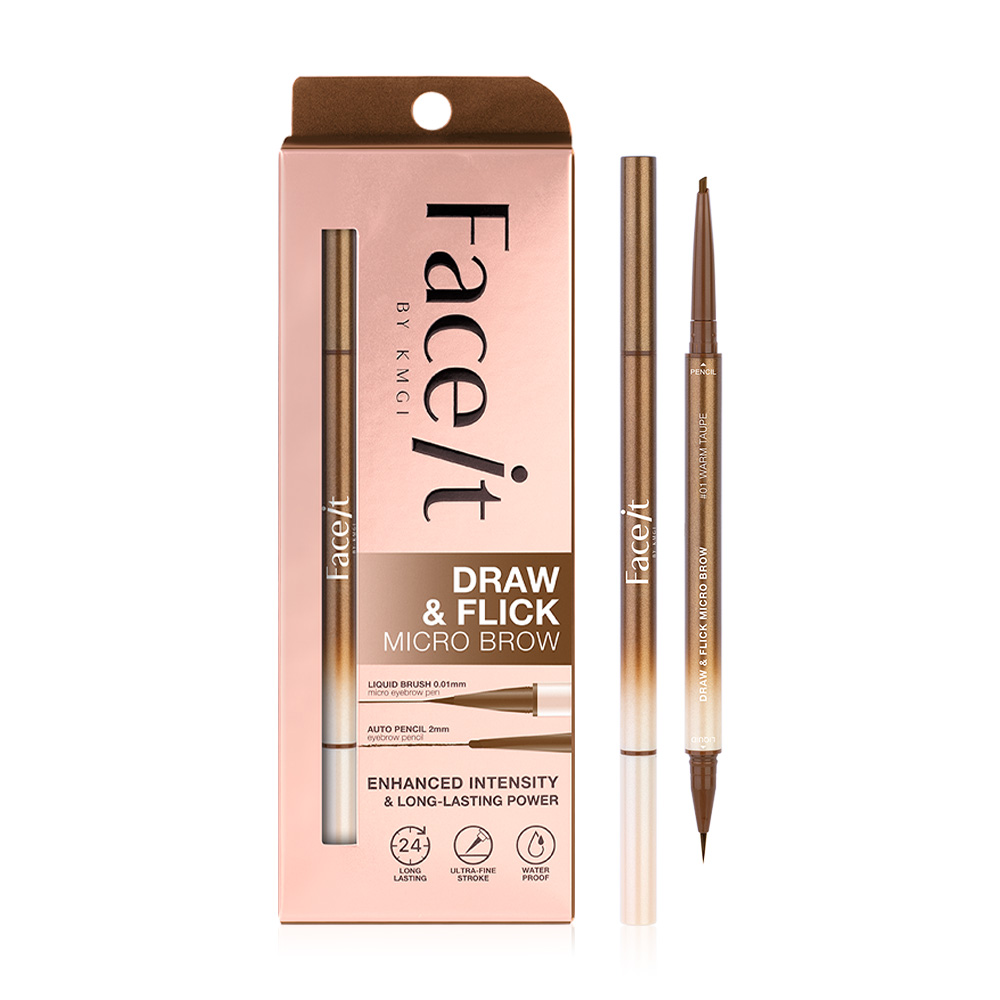 Beautilox Draw & Flick Micro Brow [0.07g + 0.28ml] #01 Warm Taupe