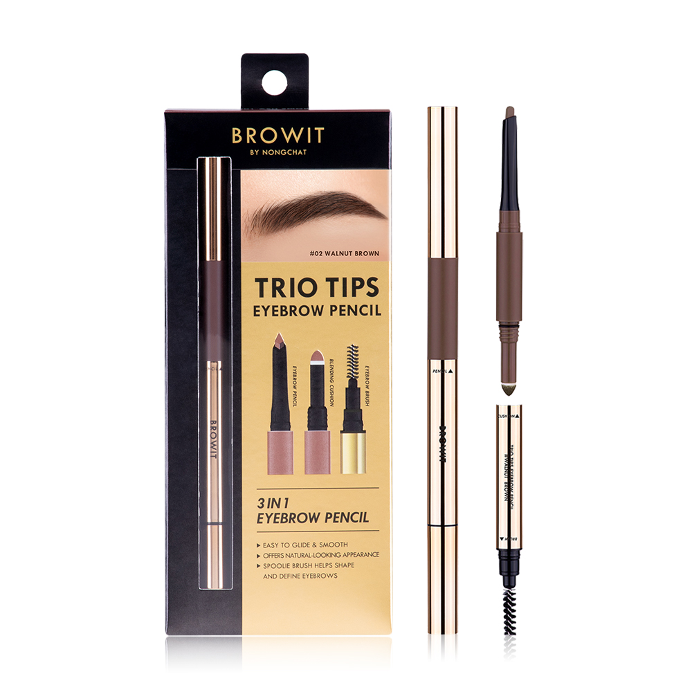 Browit Trio Tips Eyebrow Pencil #02 Walnut Brown [Y2022]