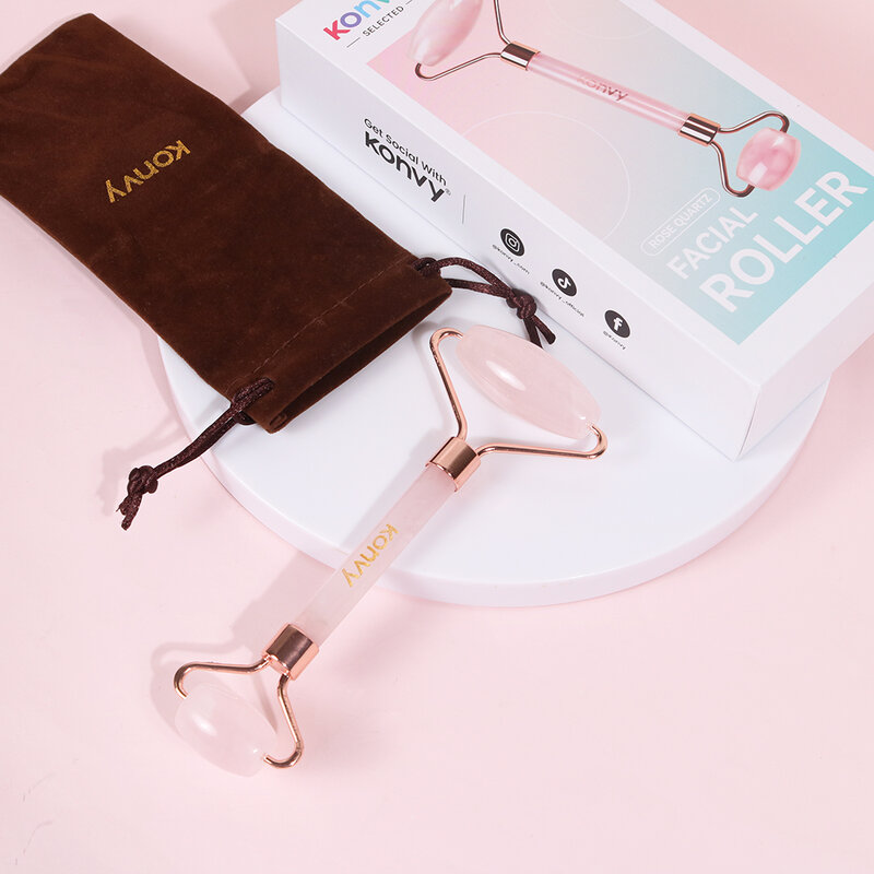 Konvy Rose Quartz Facial Roller